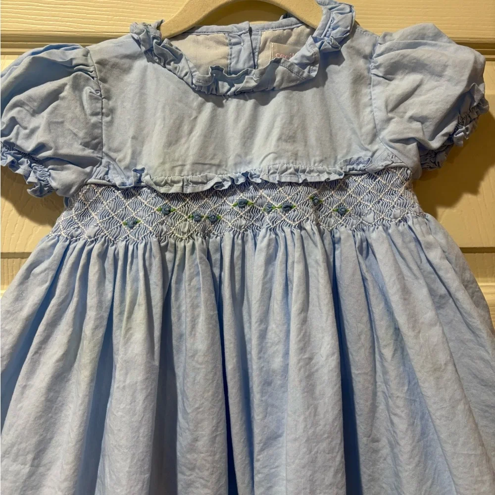 Cecil and Lou Blue Floral Smocked Dress